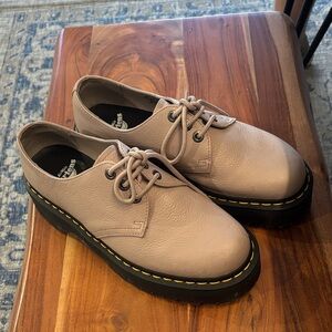 Dr. Martens Taupe Leather Lace-Up Shoes